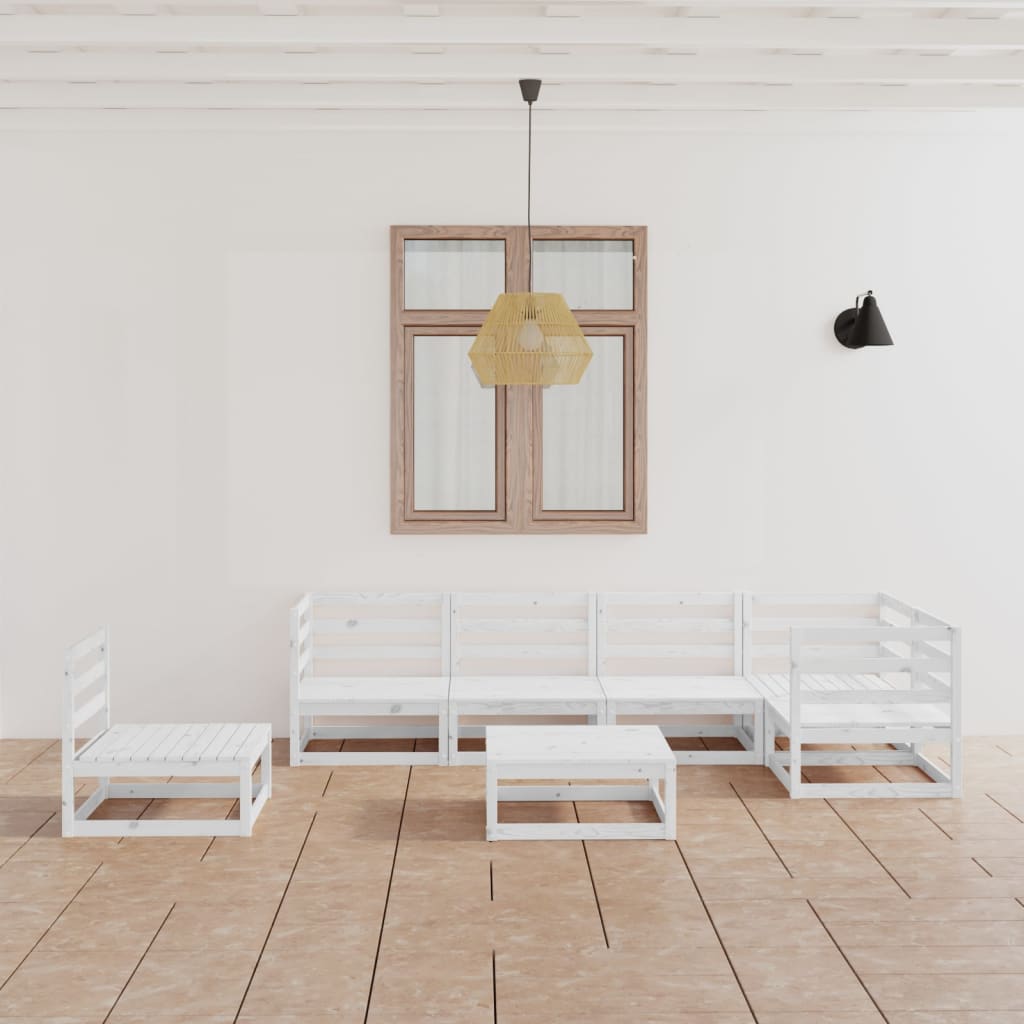 vidaXL 7-tlg. Garten-Lounge-Set Massivholz Kiefer