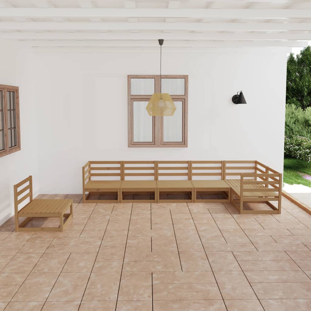 vidaXL 7-tlg. Garten-Lounge-Set Massivholz Kiefer