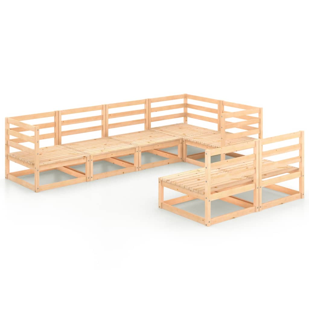 vidaXL 7-tlg. Garten-Lounge-Set Massivholz Kiefer