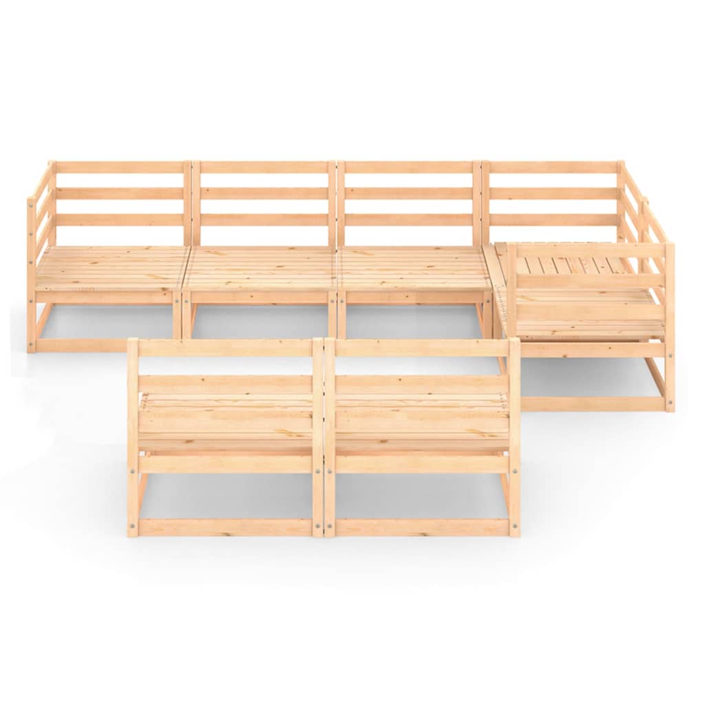 vidaXL 7-tlg. Garten-Lounge-Set Massivholz Kiefer