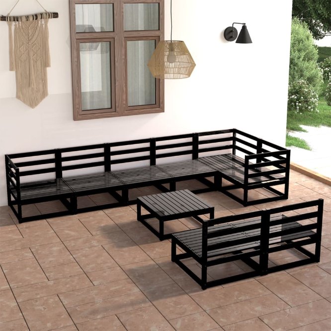 vidaXL 9-tlg. Garten-Lounge-Set Honigbraun Massivholz Kiefer