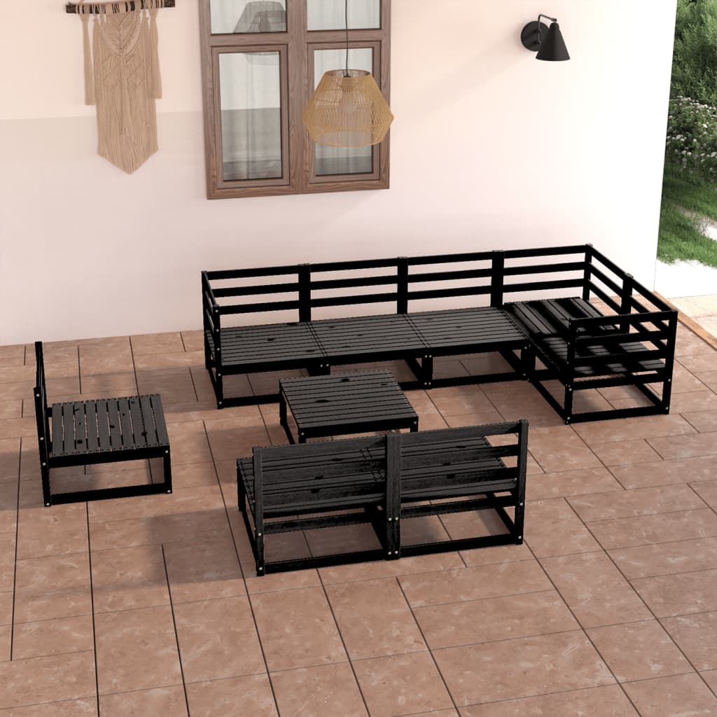 vidaXL 9-tlg. Garten-Lounge-Set Honigbraun Massivholz Kiefer