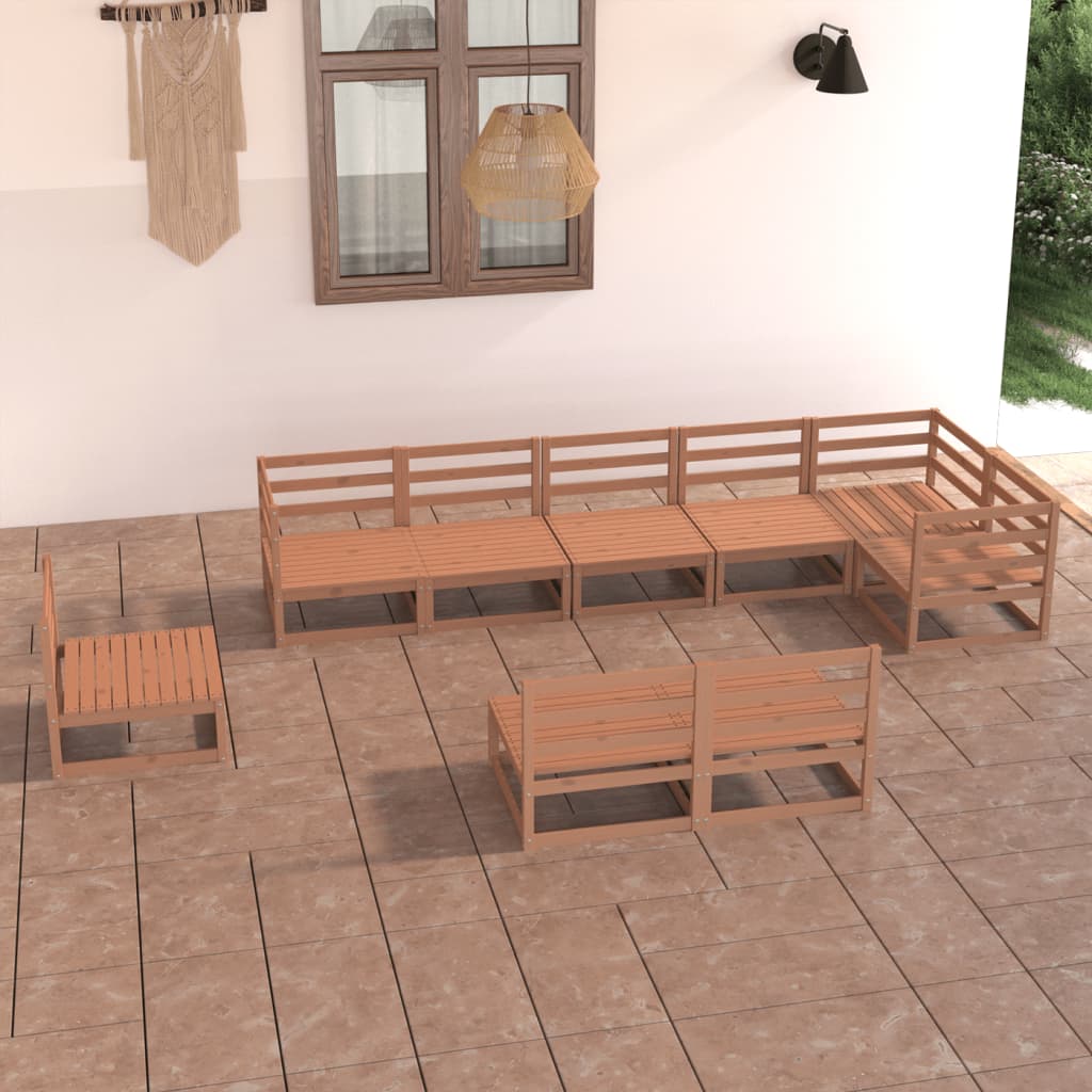 vidaXL 9-tlg. Garten-Lounge-Set Grau Kiefer Massivholz