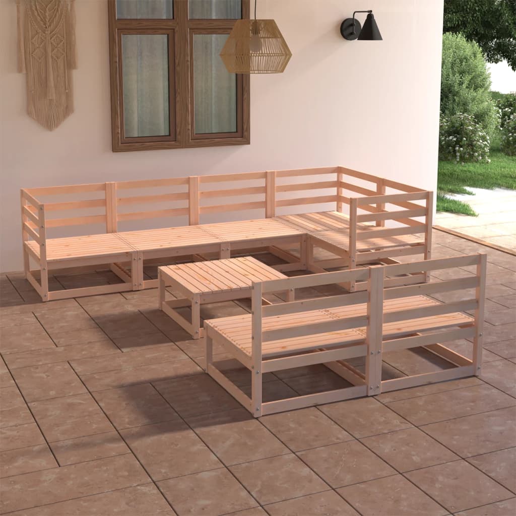 vidaXL 8-tlg. Garten-Lounge-Set Massivholz Kiefer
