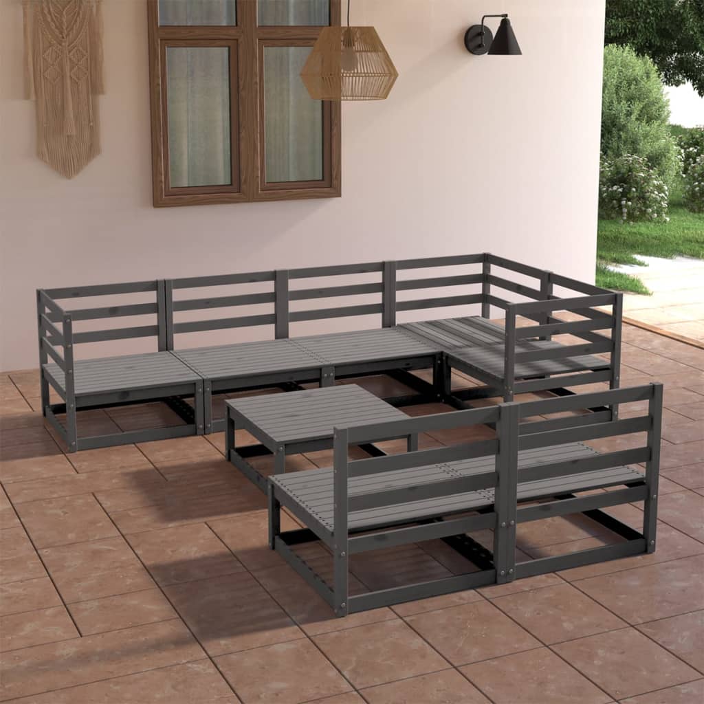 vidaXL 8-tlg. Garten-Lounge-Set Massivholz Kiefer