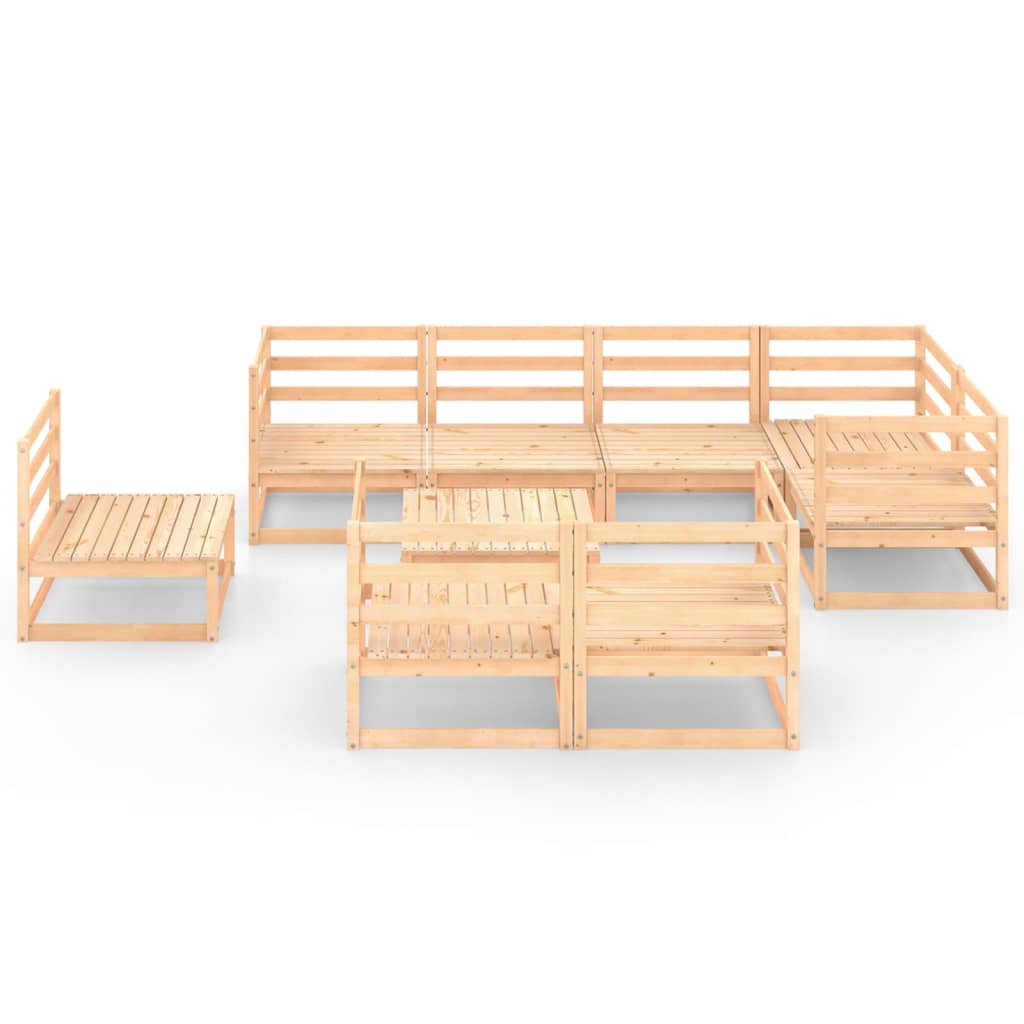 vidaXL 9-tlg. Garten-Lounge-Set Massivholz Kiefer