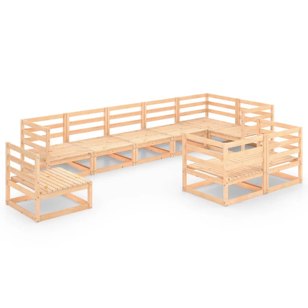 vidaXL 9-tlg. Garten-Lounge-Set Massivholz Kiefer