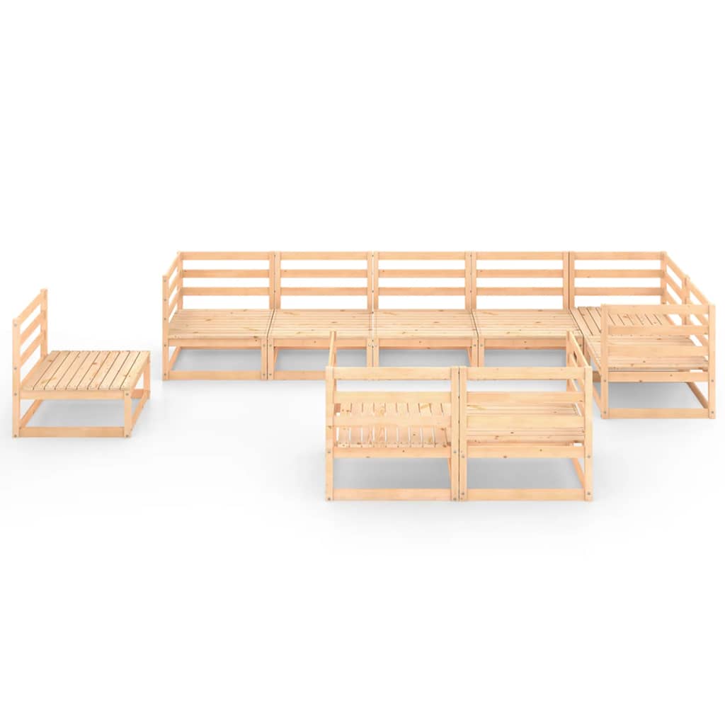 vidaXL 9-tlg. Garten-Lounge-Set Massivholz Kiefer