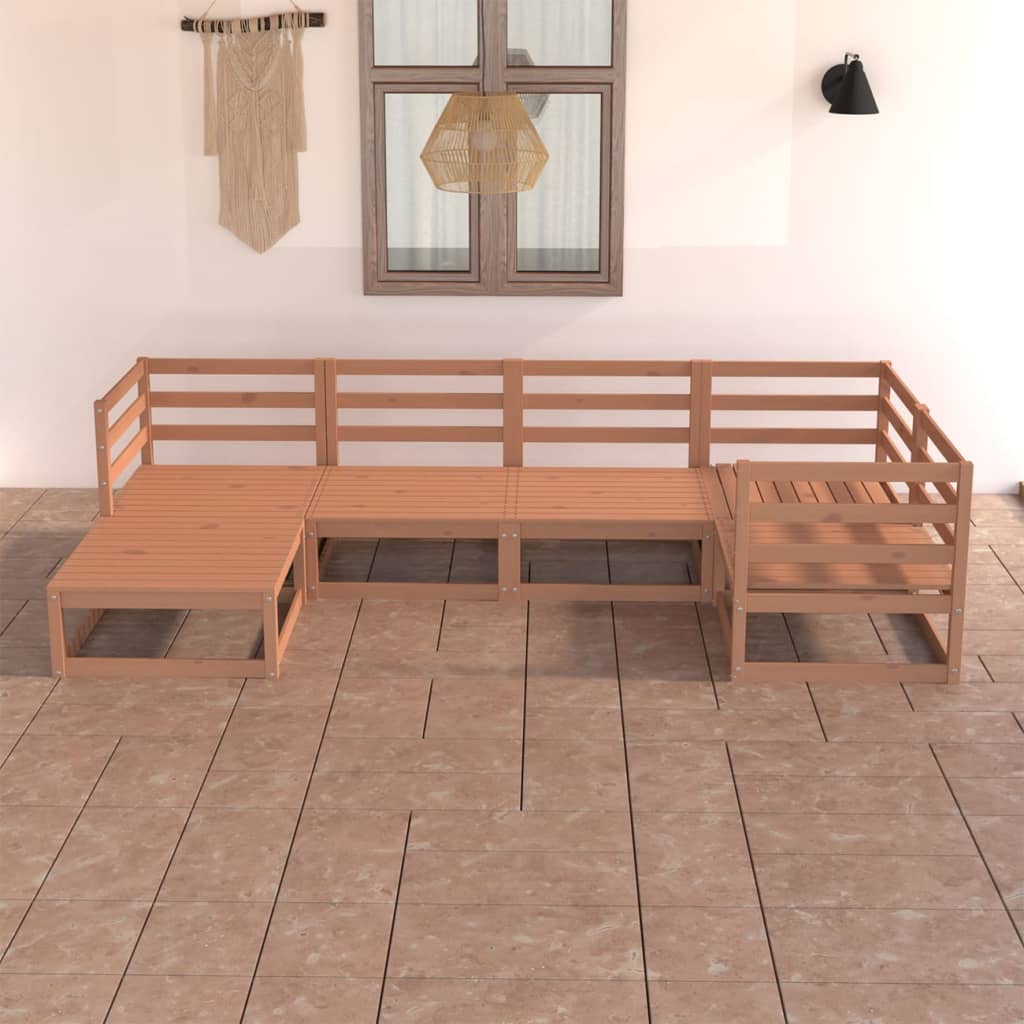 vidaXL 6-tlg. Garten-Lounge-Set Massivholz Kiefer