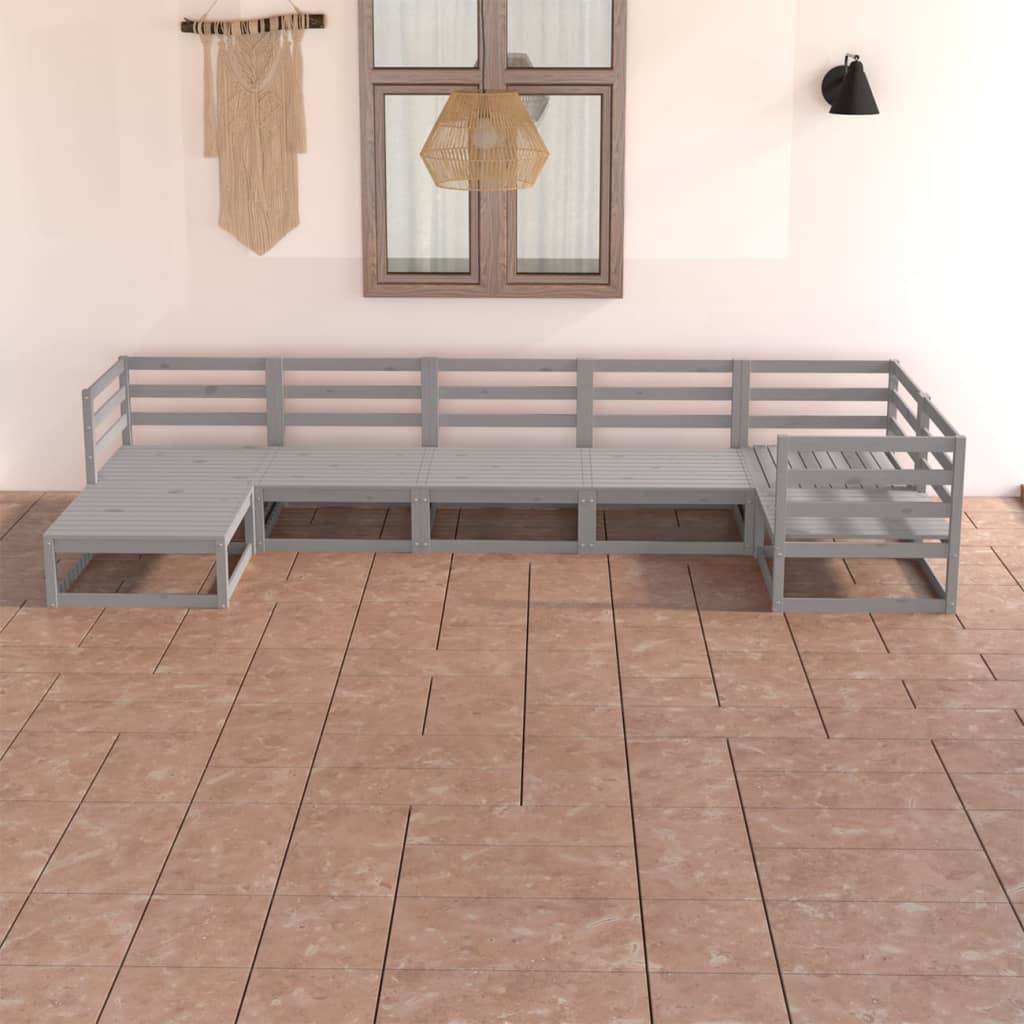 vidaXL 7-tlg. Garten-Lounge-Set Massivholz Kiefer