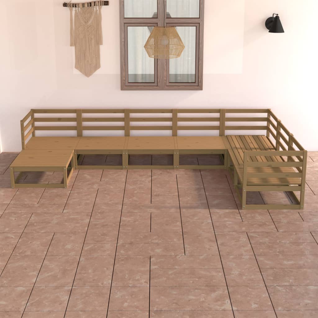 vidaXL 7-tlg. Garten-Lounge-Set Massivholz Kiefer