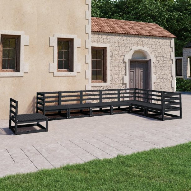 vidaXL 8-tlg. Garten-Lounge-Set Grau Kiefer Massivholz