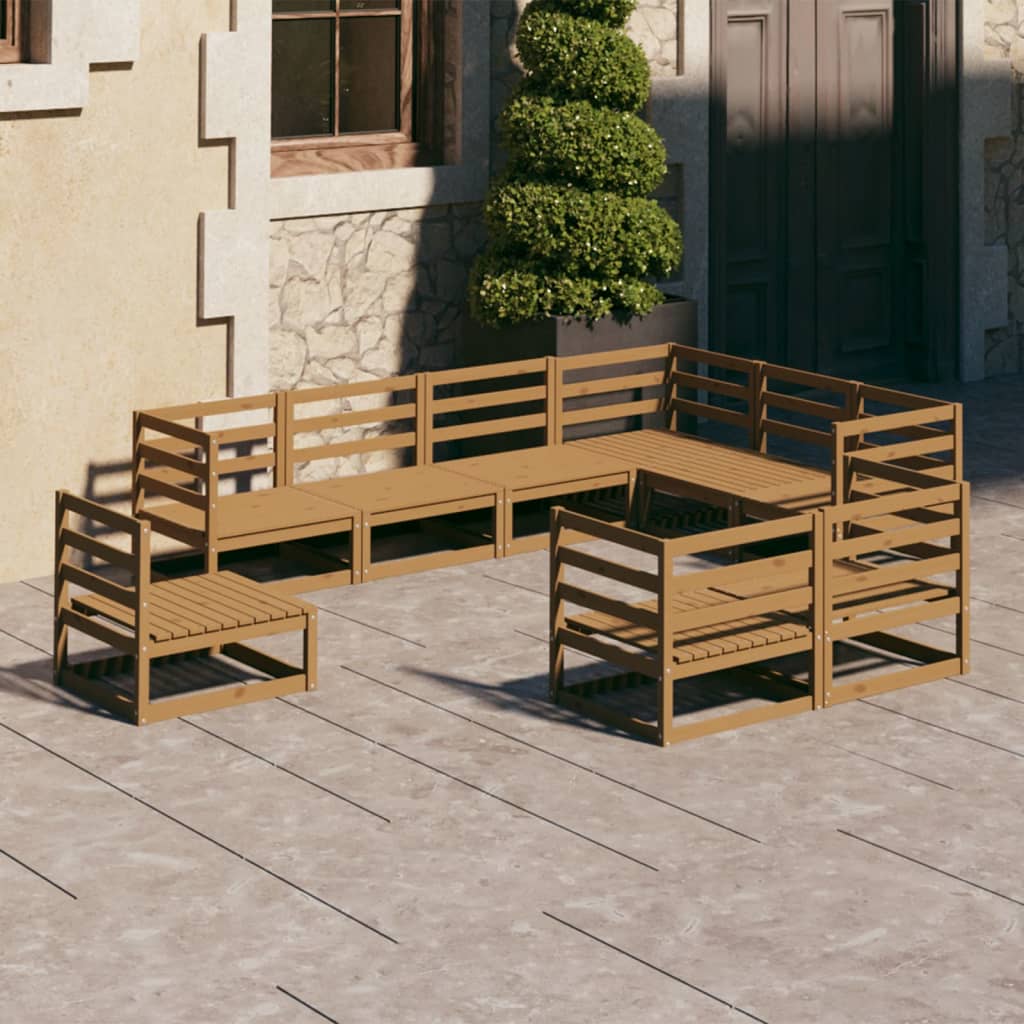 vidaXL 9-tlg. Garten-Lounge-Set Massivholz Kiefer