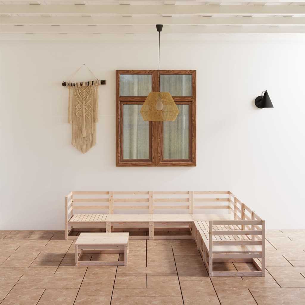 vidaXL 8-tlg. Garten-Lounge-Set Massivholz Kiefer