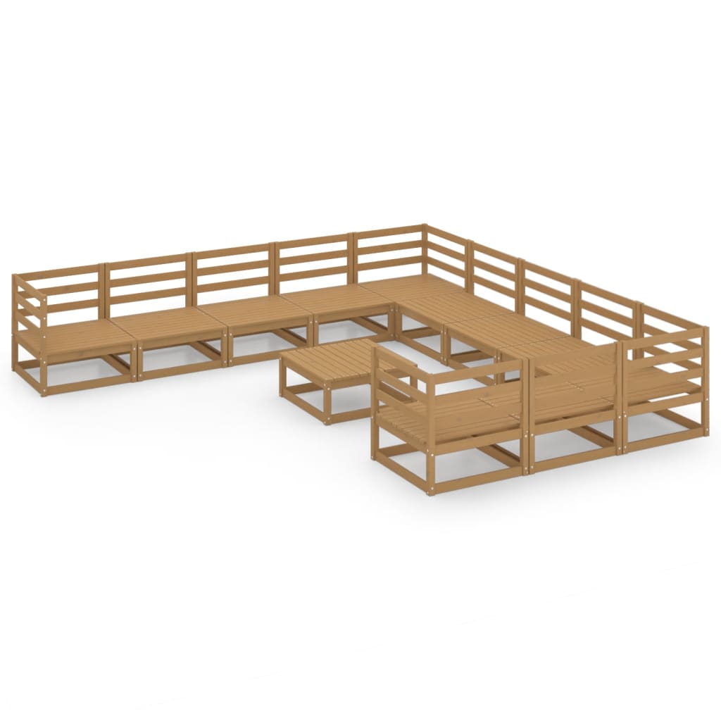 vidaXL 12-tlg. Garten-Lounge-Set Massivholz Kiefer