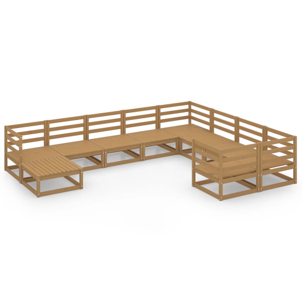 vidaXL 10-tlg. Garten-Lounge-Set Massivholz Kiefer