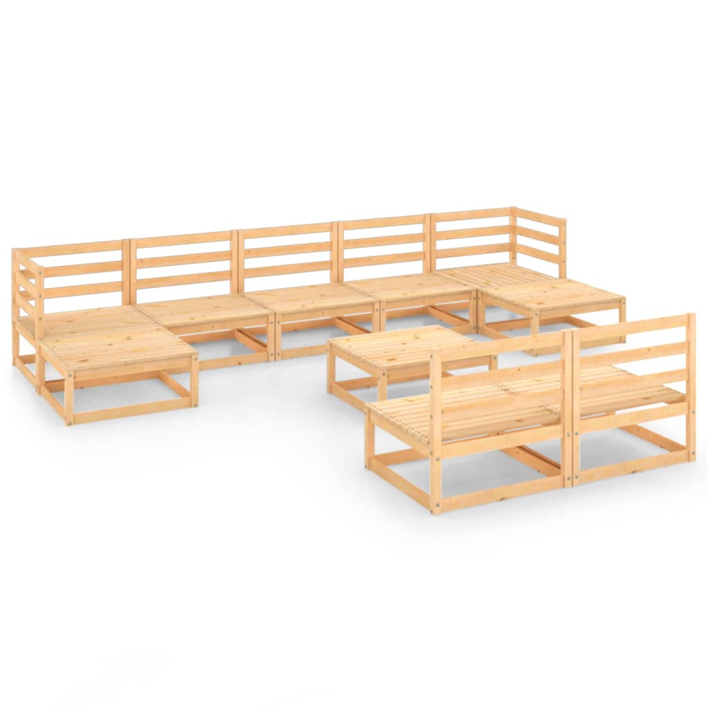 vidaXL 10-tlg. Garten-Lounge-Set Massivholz Kiefer