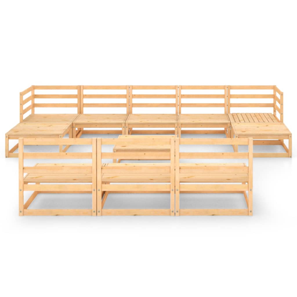 vidaXL 11-tlg. Garten-Lounge-Set Massivholz Kiefer