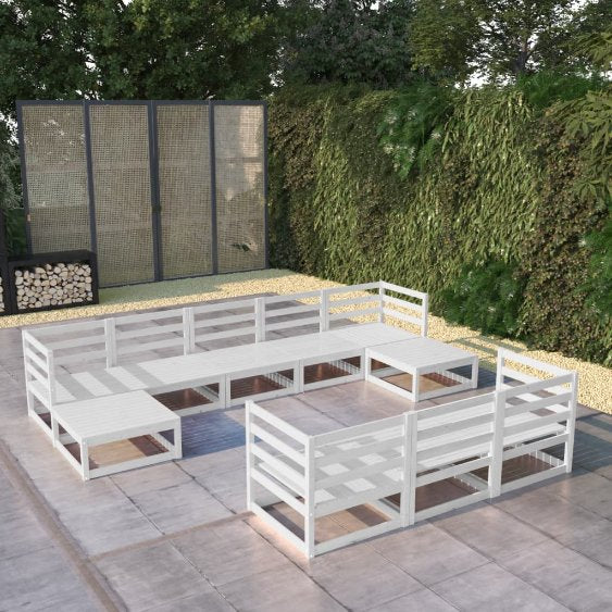 vidaXL 10-tlg. Garten-Lounge-Set Massivholz Kiefer