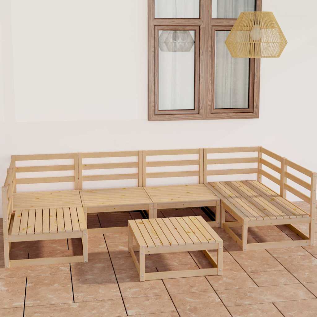 vidaXL 7-tlg. Garten-Lounge-Set Massivholz Kiefer