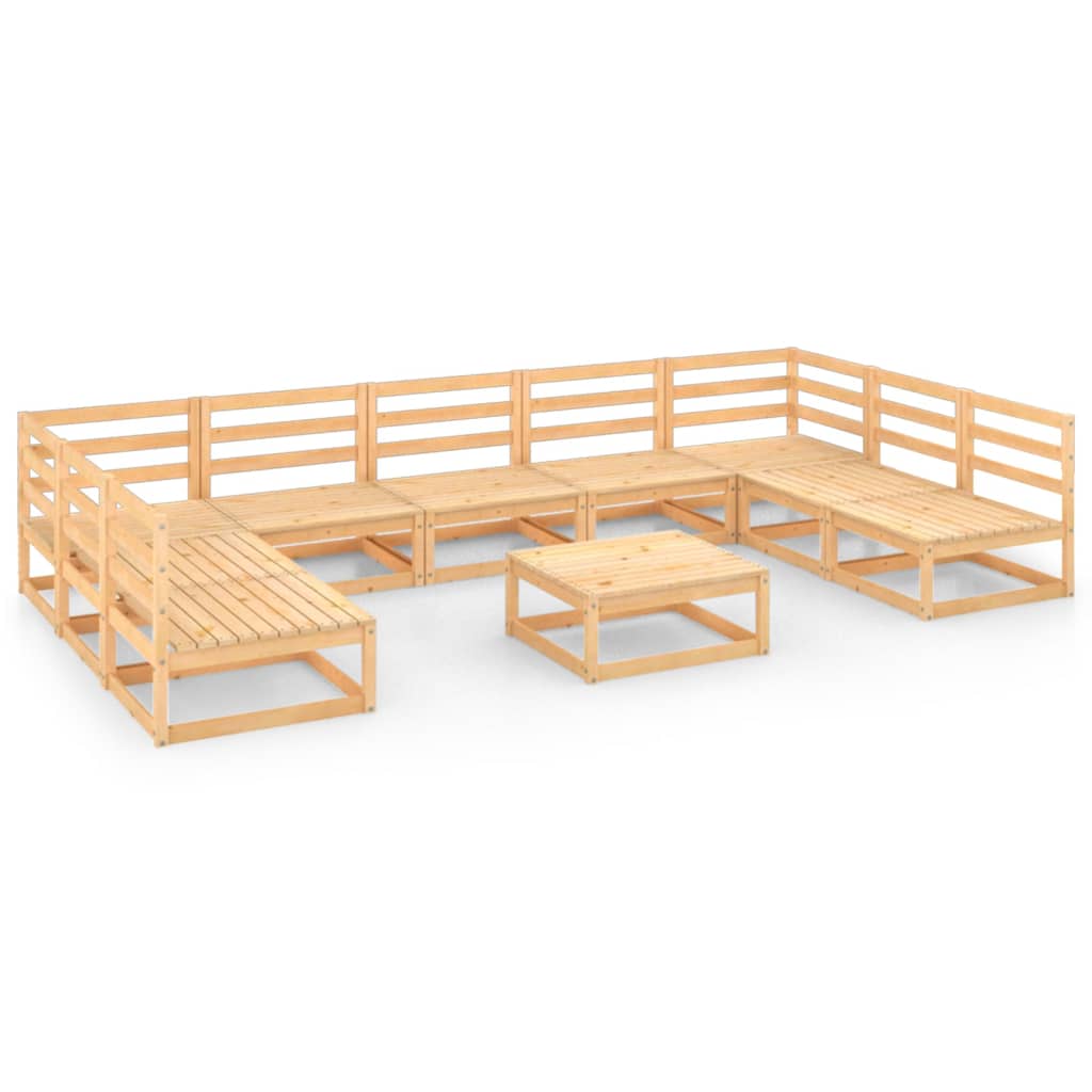 vidaXL 10-tlg. Garten-Lounge-Set Massivholz Kiefer