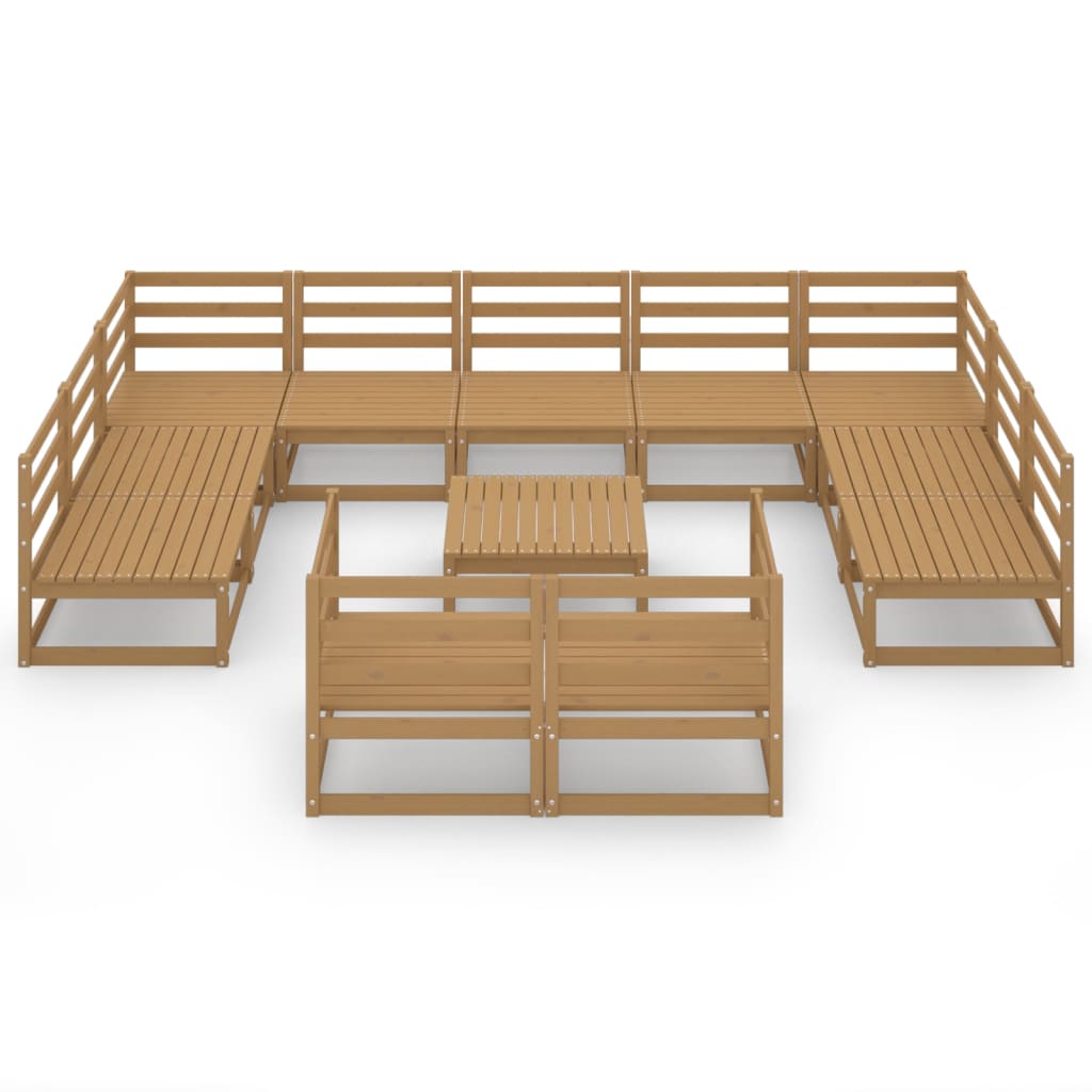 vidaXL 12-tlg. Garten-Lounge-Set Massivholz Kiefer