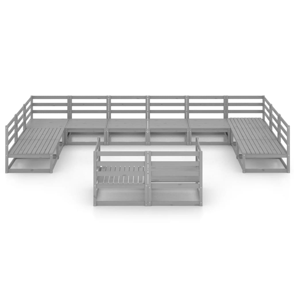 vidaXL 12-tlg. Garten-Lounge-Set Massivholz Kiefer
