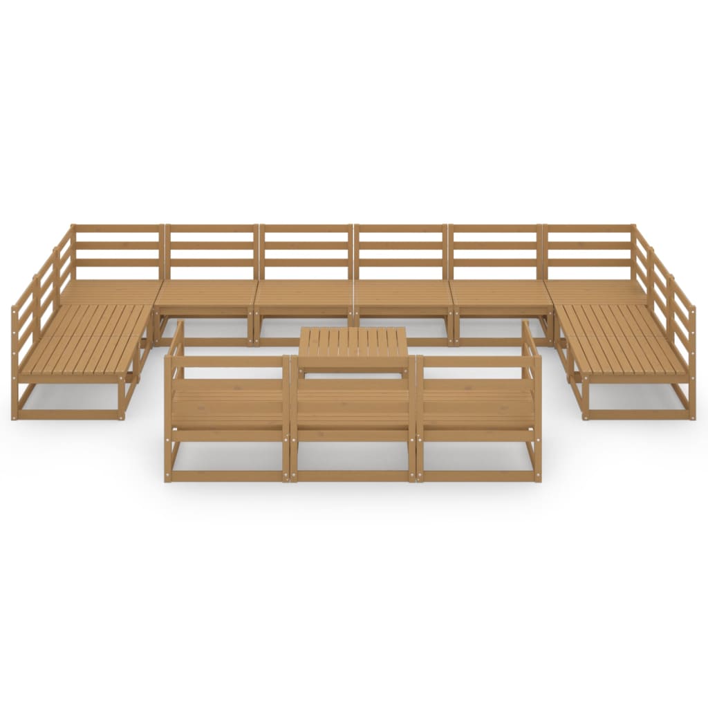 vidaXL 14-tlg. Garten-Lounge-Set Massivholz Kiefer