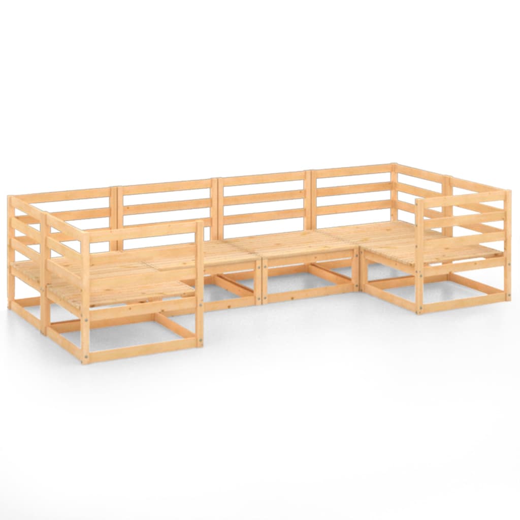 vidaXL 6-tlg. Garten-Lounge-Set Massivholz Kiefer