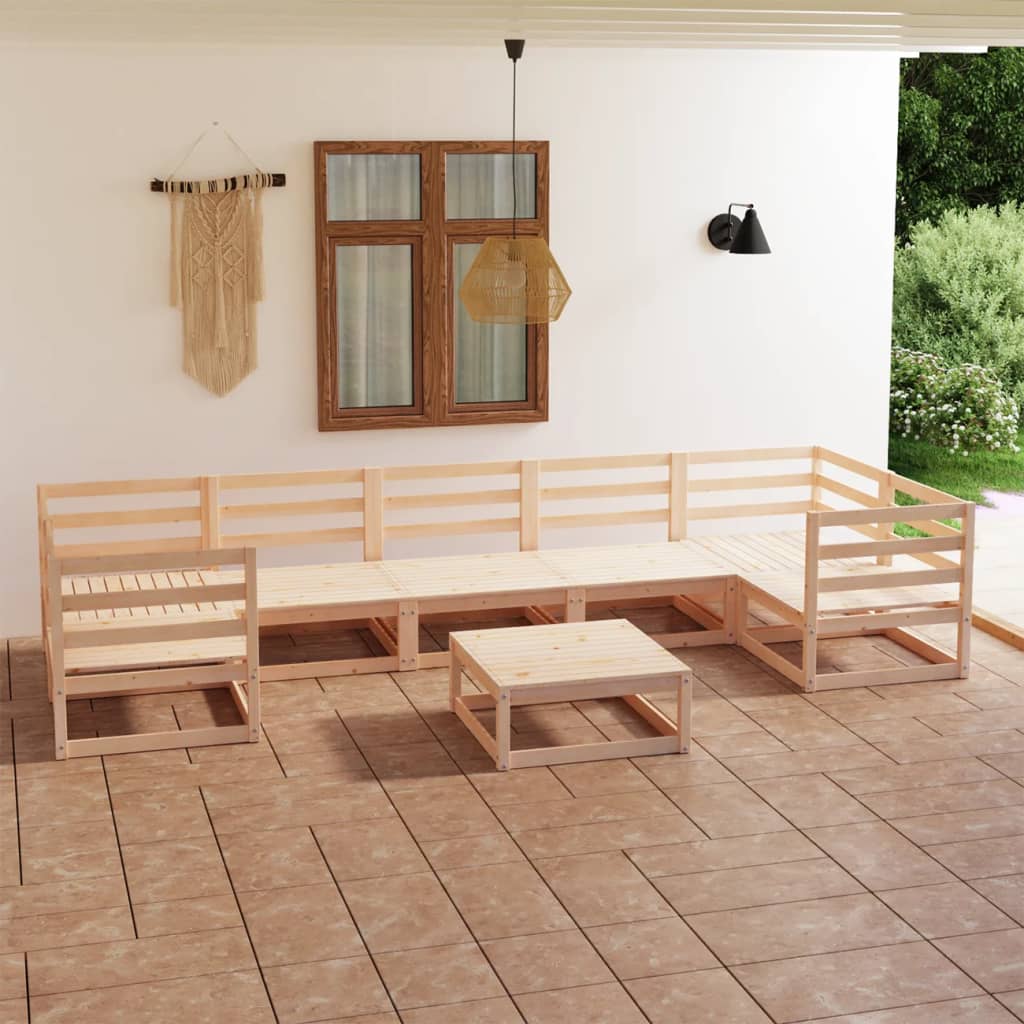 vidaXL 8-tlg. Garten-Lounge-Set Massivholz Kiefer