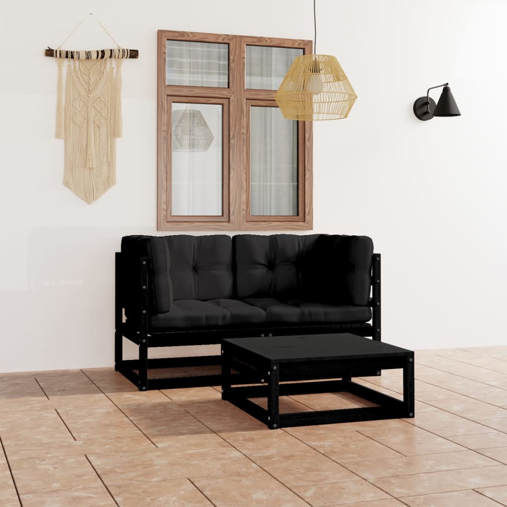 vidaXL 3-tlg. Garten-Lounge-Set Massivholz Kiefer