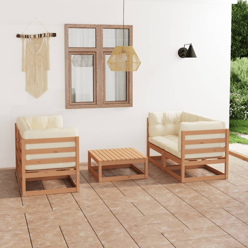 vidaXL 5-tlg. Garten-Lounge-Set Massivholz Kiefer