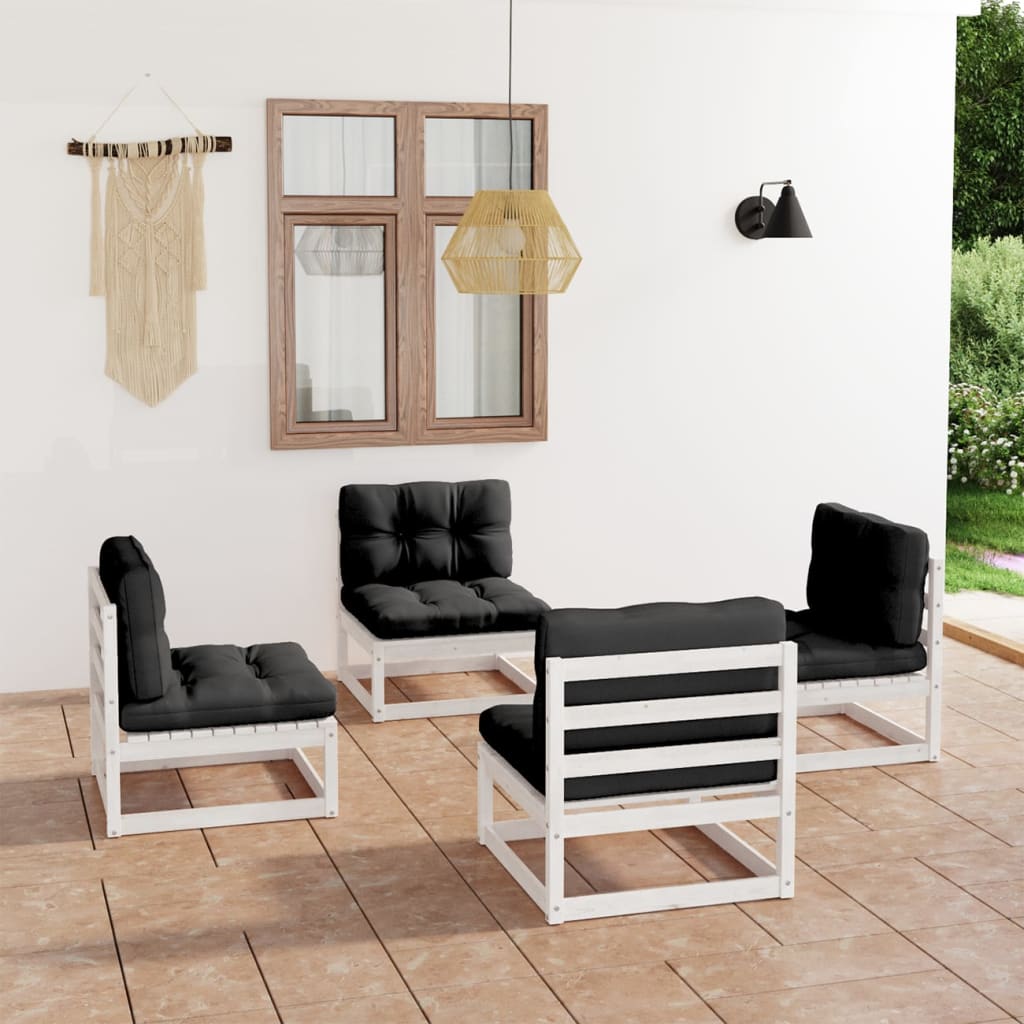 vidaXL 4-tlg. Garten-Lounge-Set Massivholz Kiefer