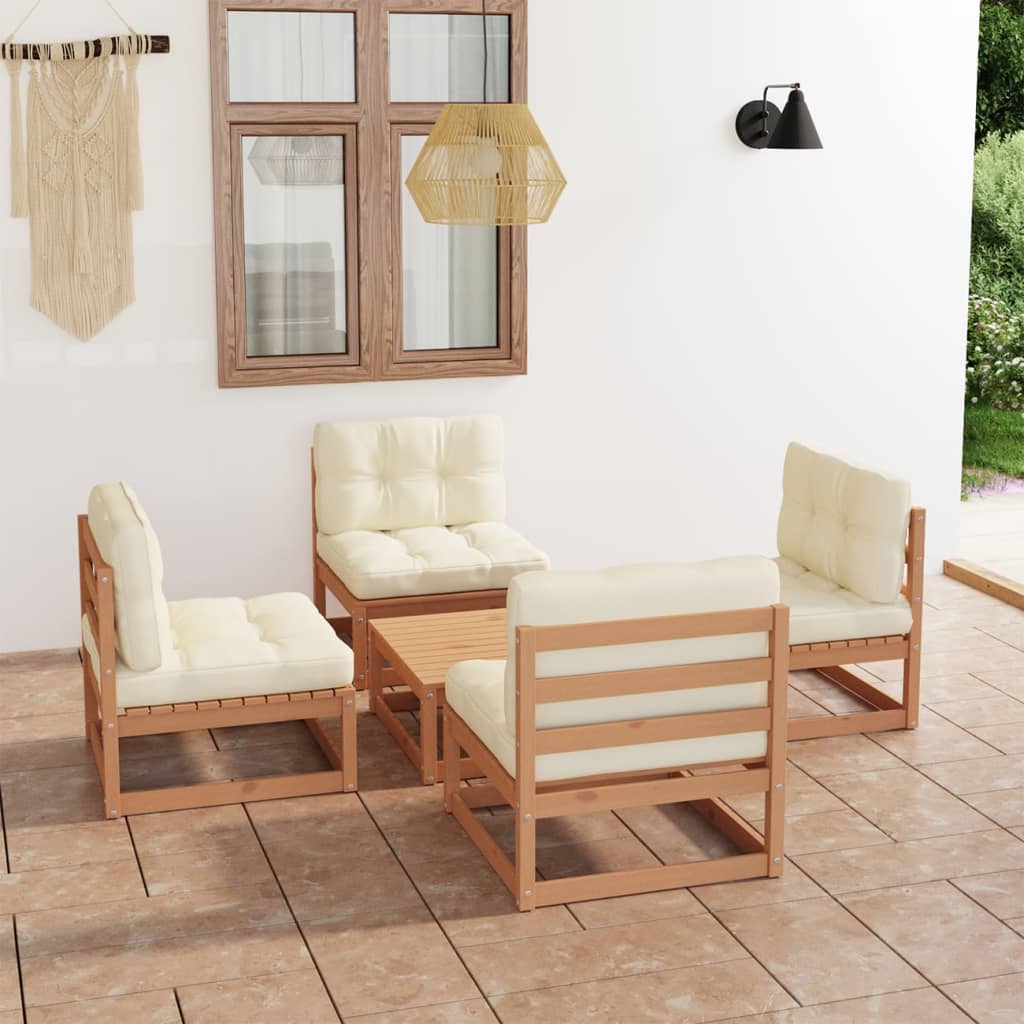 vidaXL 5-tlg. Garten-Lounge-Set Massivholz Kiefer
