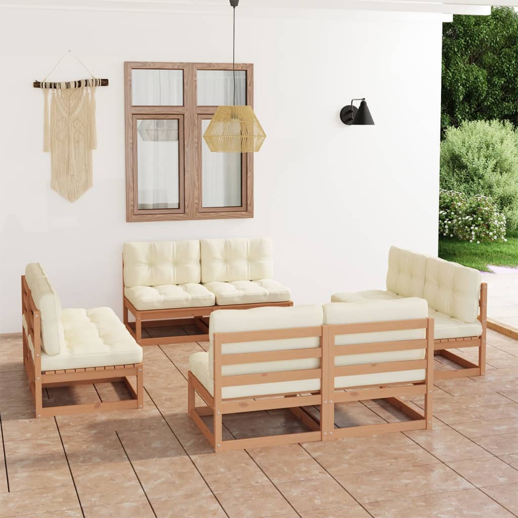 vidaXL 8-tlg. Garten-Lounge-Set Massivholz Kiefer