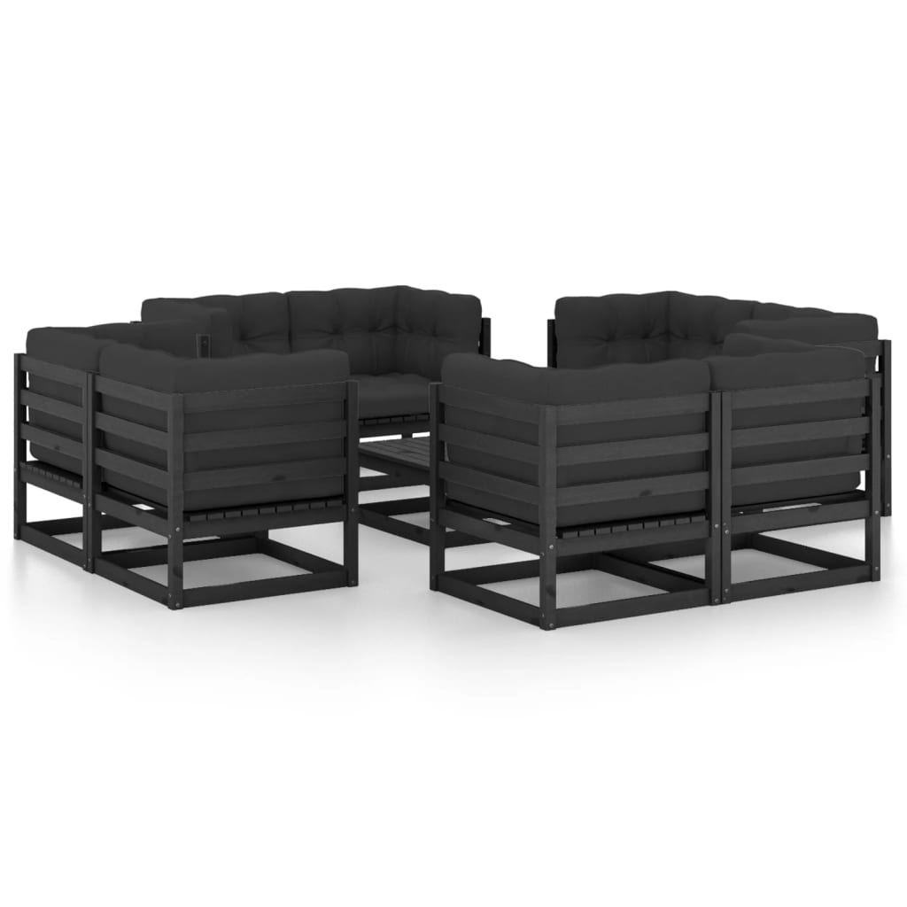 vidaXL 9-tlg. Garten-Lounge-Set Massivholz Kiefer