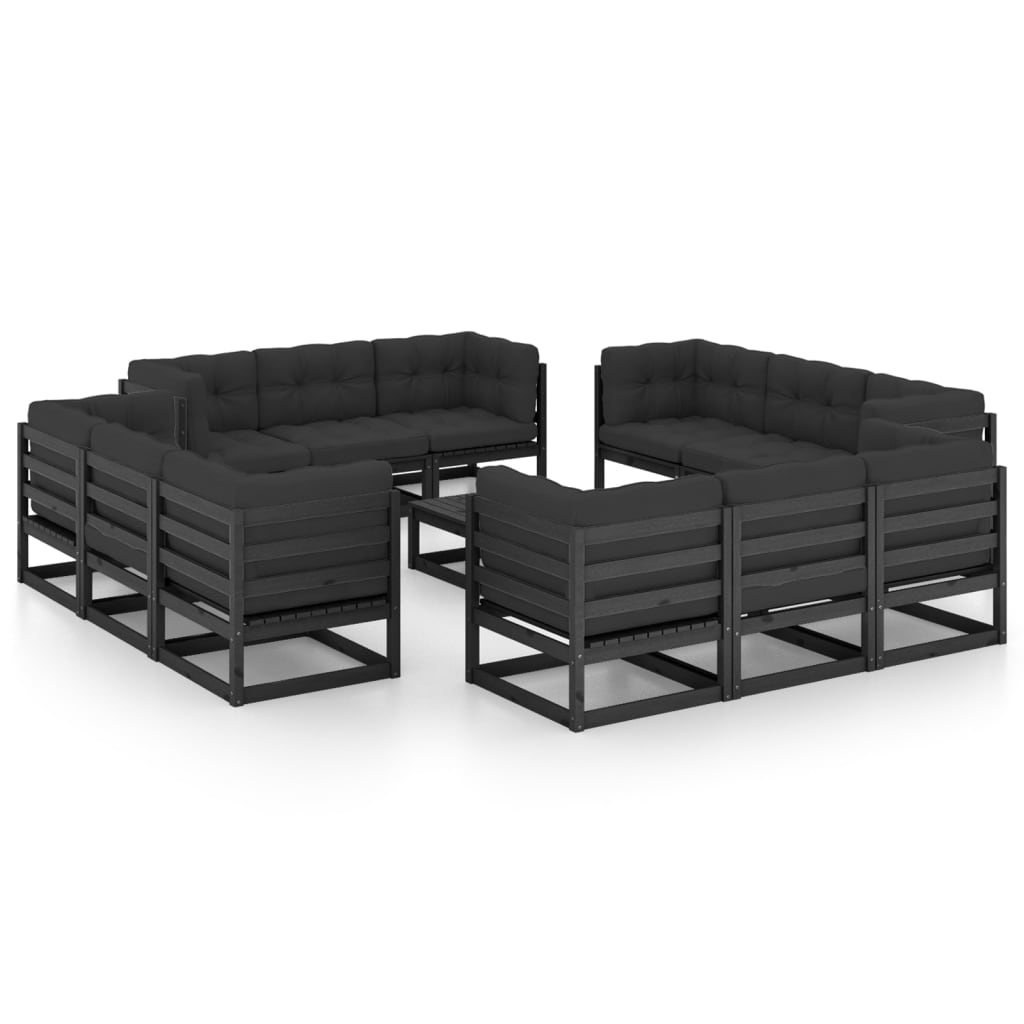 vidaXL 13-tlg. Garten-Lounge-Set Massivholz Kiefer