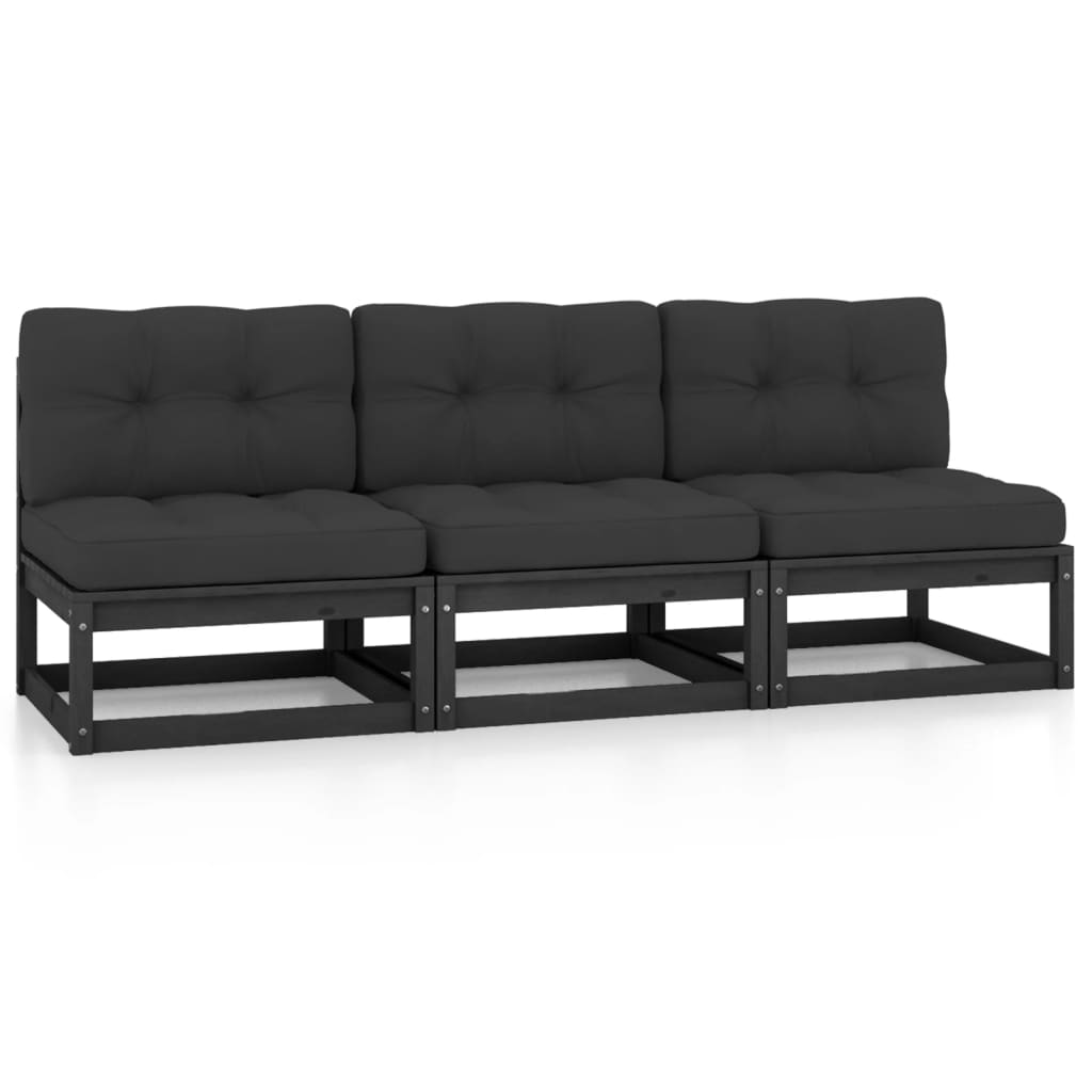 vidaXL Outdoor-Sofa 3-Sitzer Massivholz Kiefer