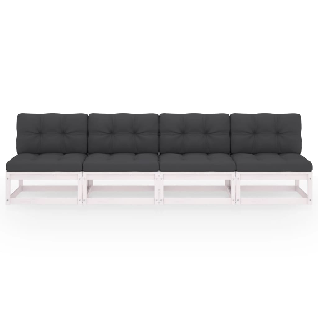 vidaXL Outdoor-Sofa 4-Sitzer Massivholz Kiefer