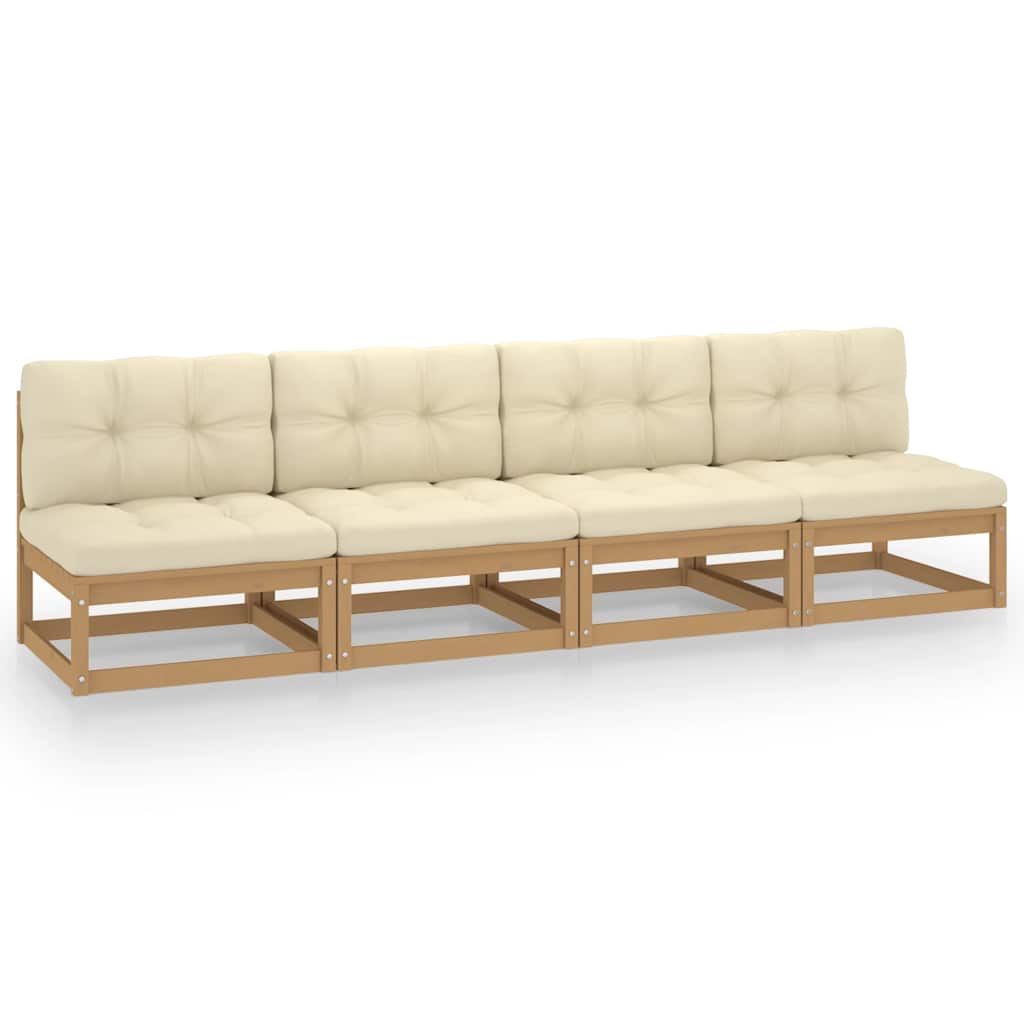 vidaXL Outdoor-Sofa 4-Sitzer Massivholz Kiefer