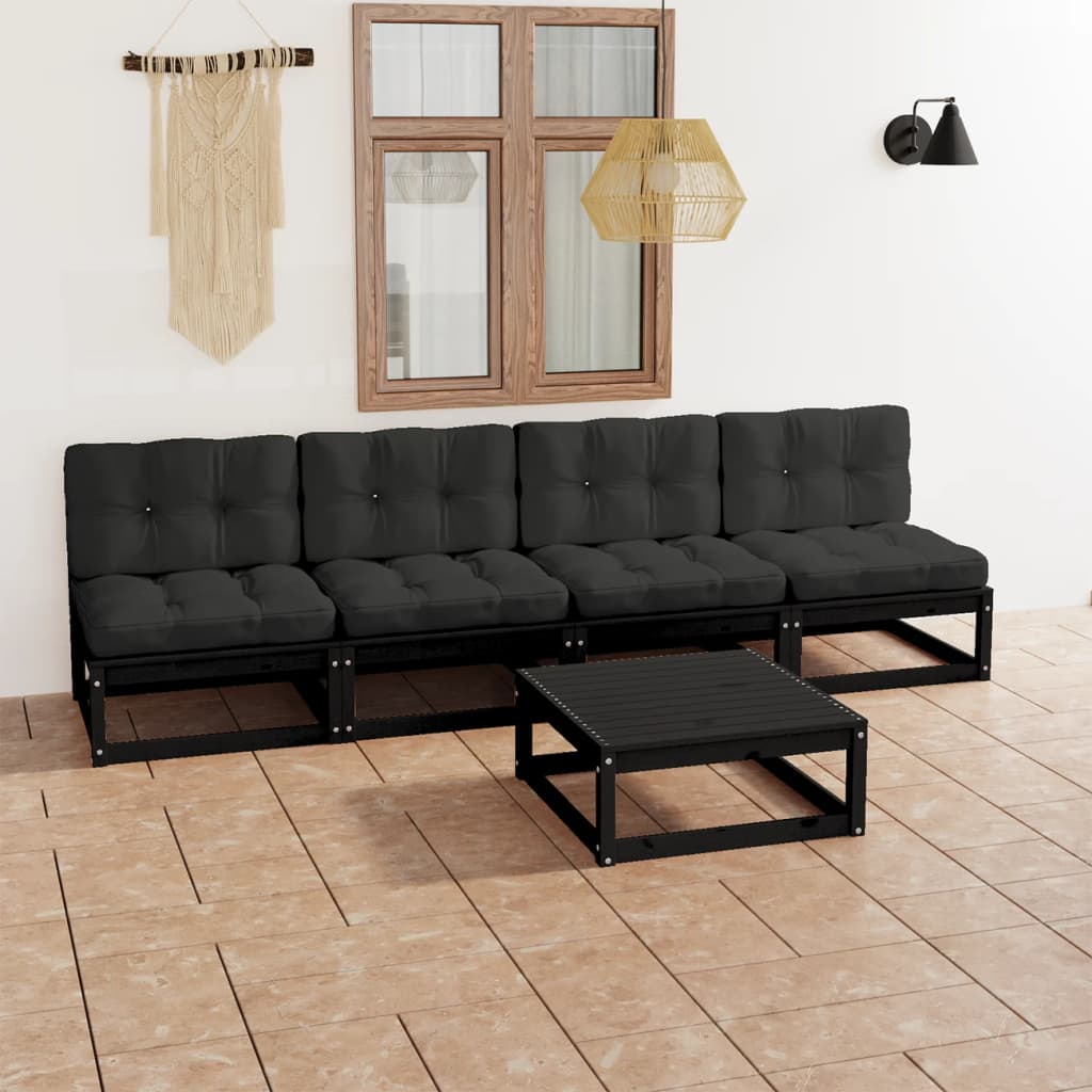 vidaXL 5-tlg. Garten-Lounge-Set Massivholz Kiefer