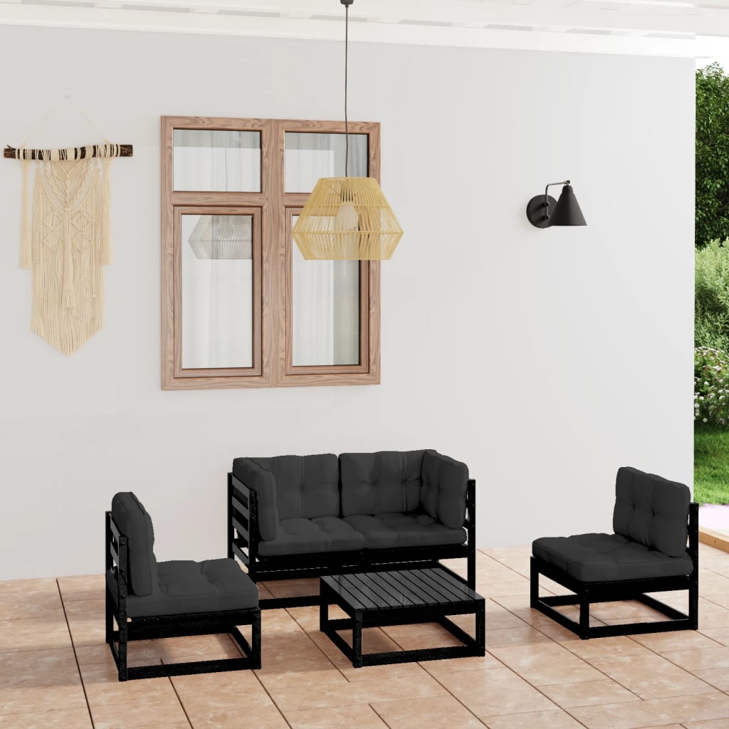 vidaXL 5-tlg. Garten-Lounge-Set Massivholz Kiefer
