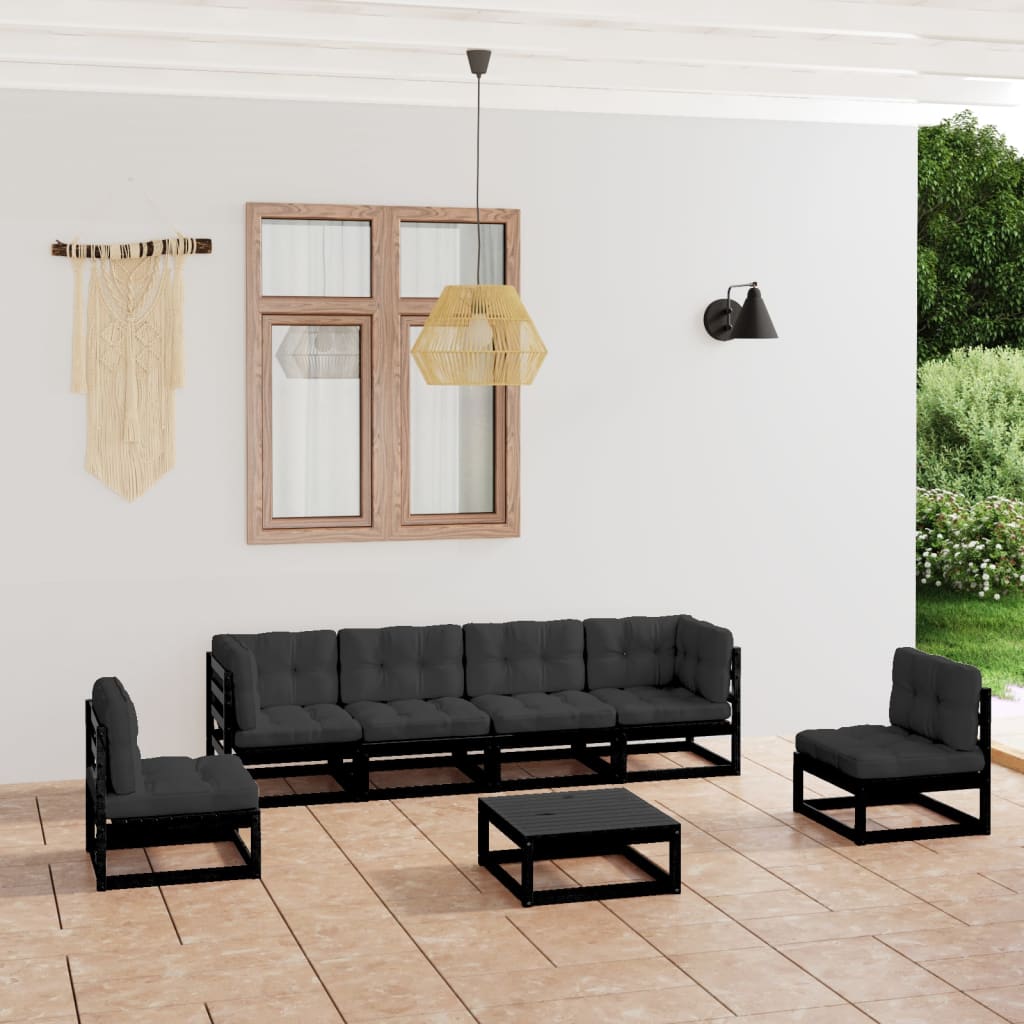 vidaXL 7-tlg. Garten-Lounge-Set Honigbraun Massivholz Kiefer