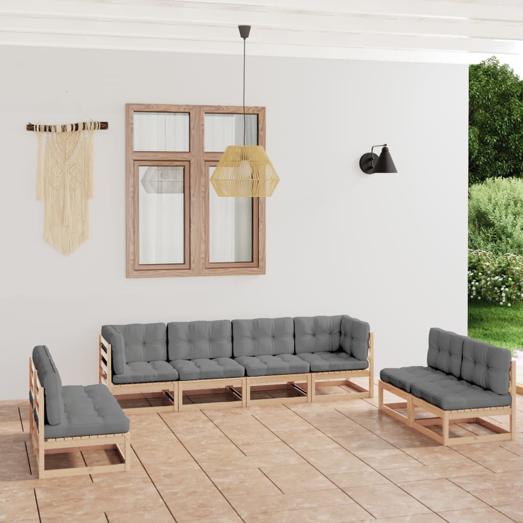 vidaXL 8-tlg. Garten-Lounge-Set Honigbraun Massivholz Kiefer