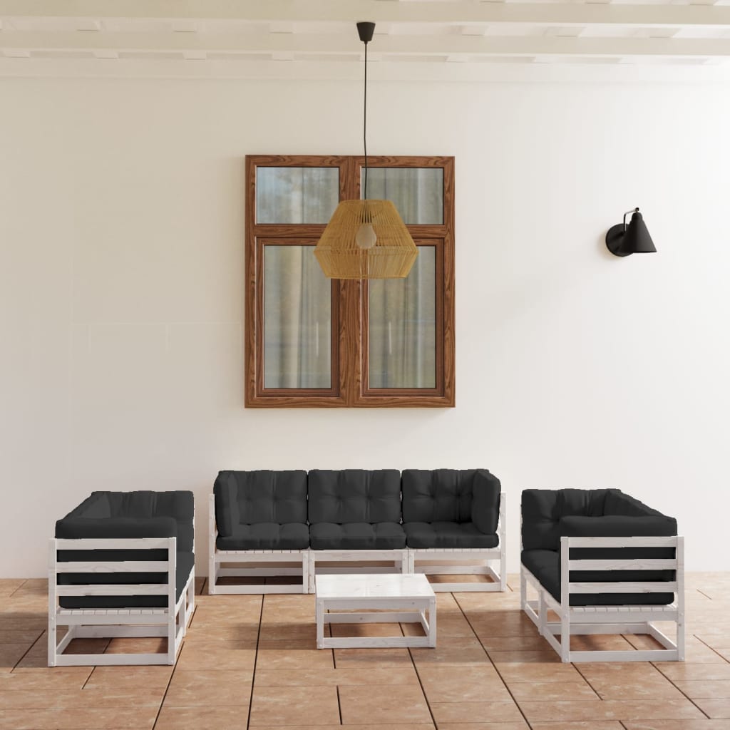 vidaXL 8-tlg. Garten-Lounge-Set Massivholz Kiefer