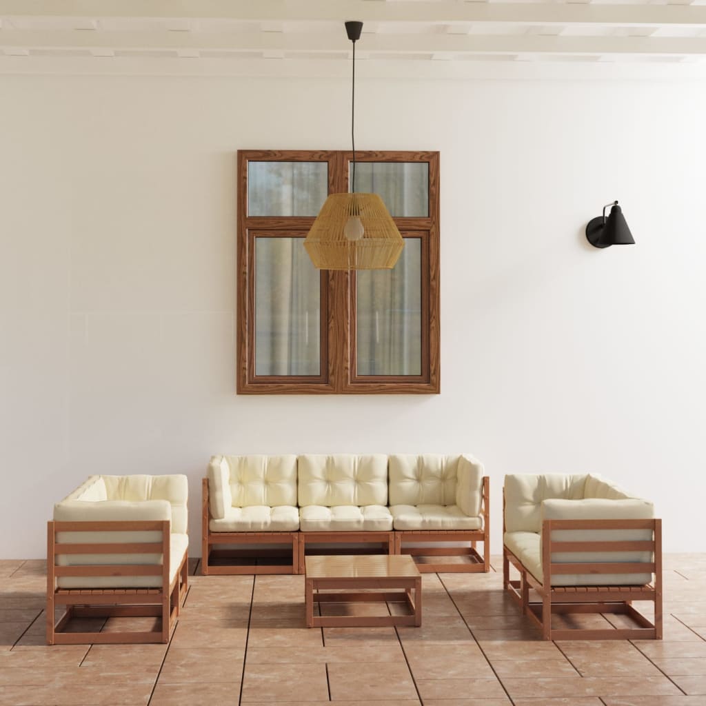 vidaXL 8-tlg. Garten-Lounge-Set Massivholz Kiefer
