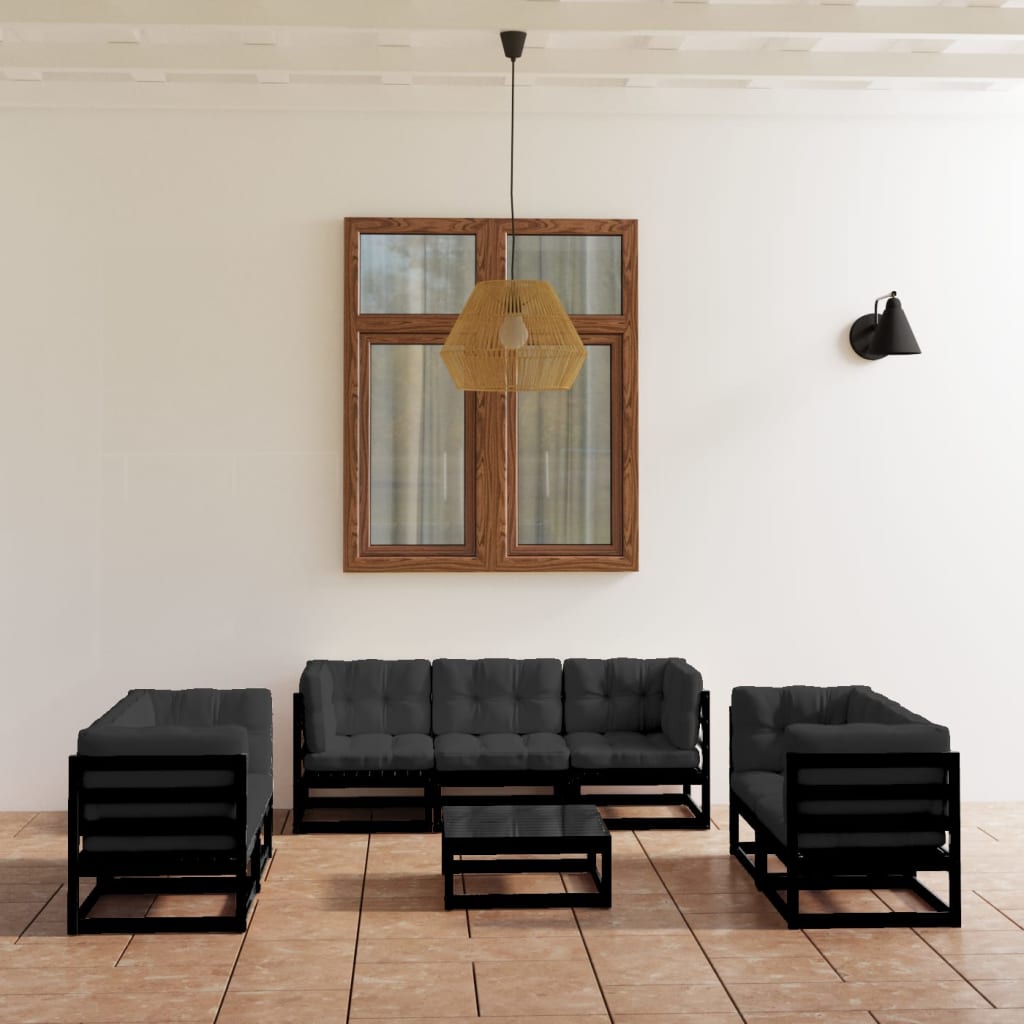 vidaXL 8-tlg. Garten-Lounge-Set Massivholz Kiefer