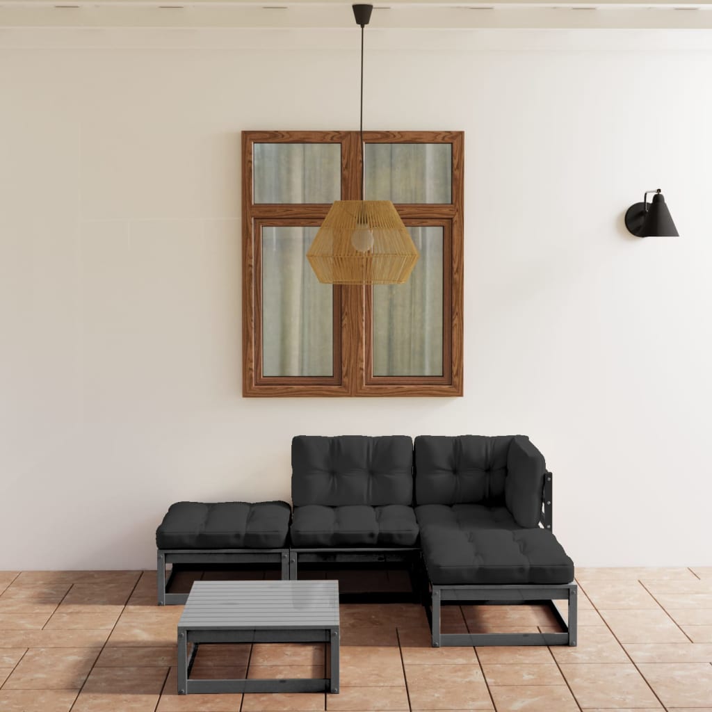 vidaXL 5-tlg. Garten-Lounge-Set Massivholz Kiefer