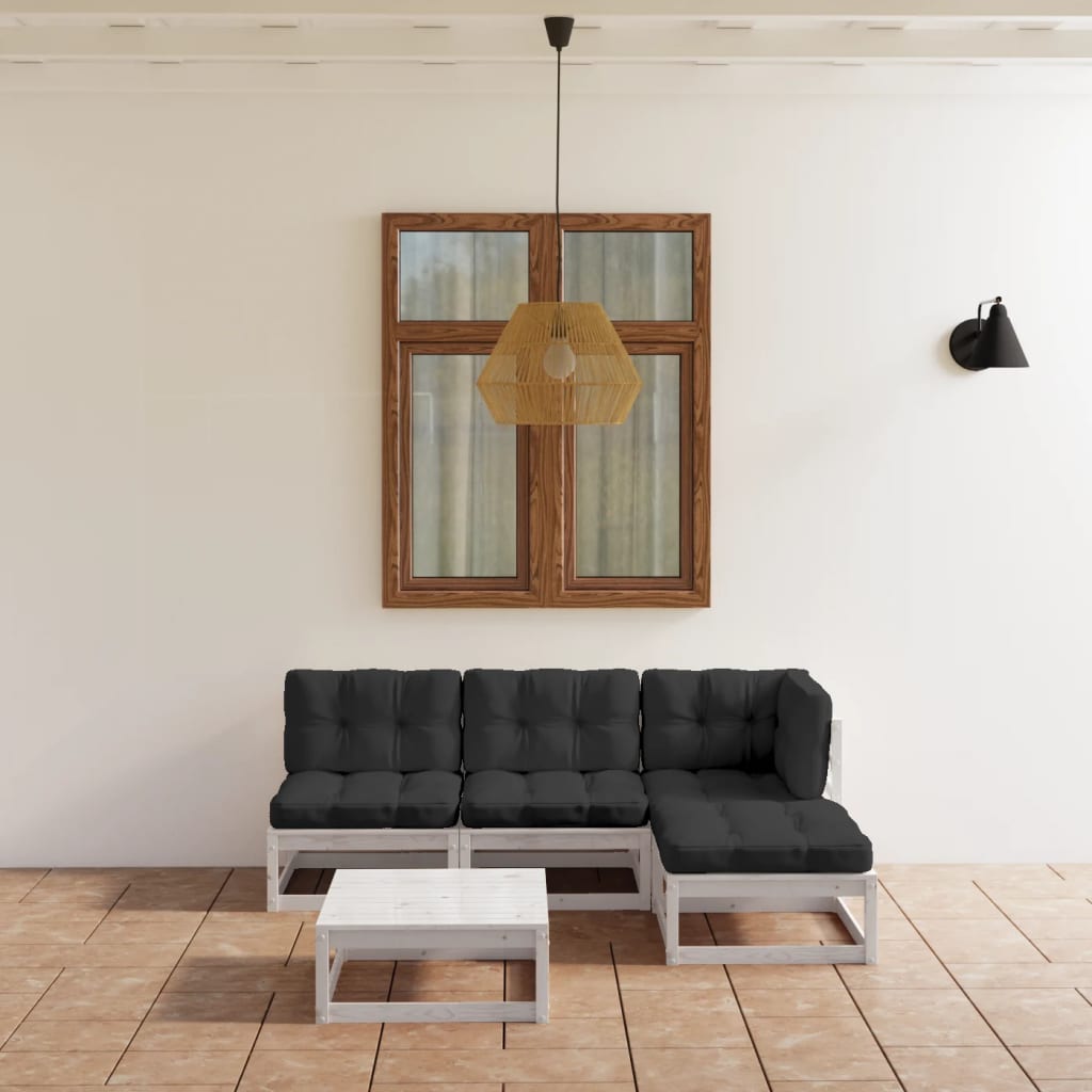 vidaXL 5-tlg. Garten-Lounge-Set Massivholz Kiefer