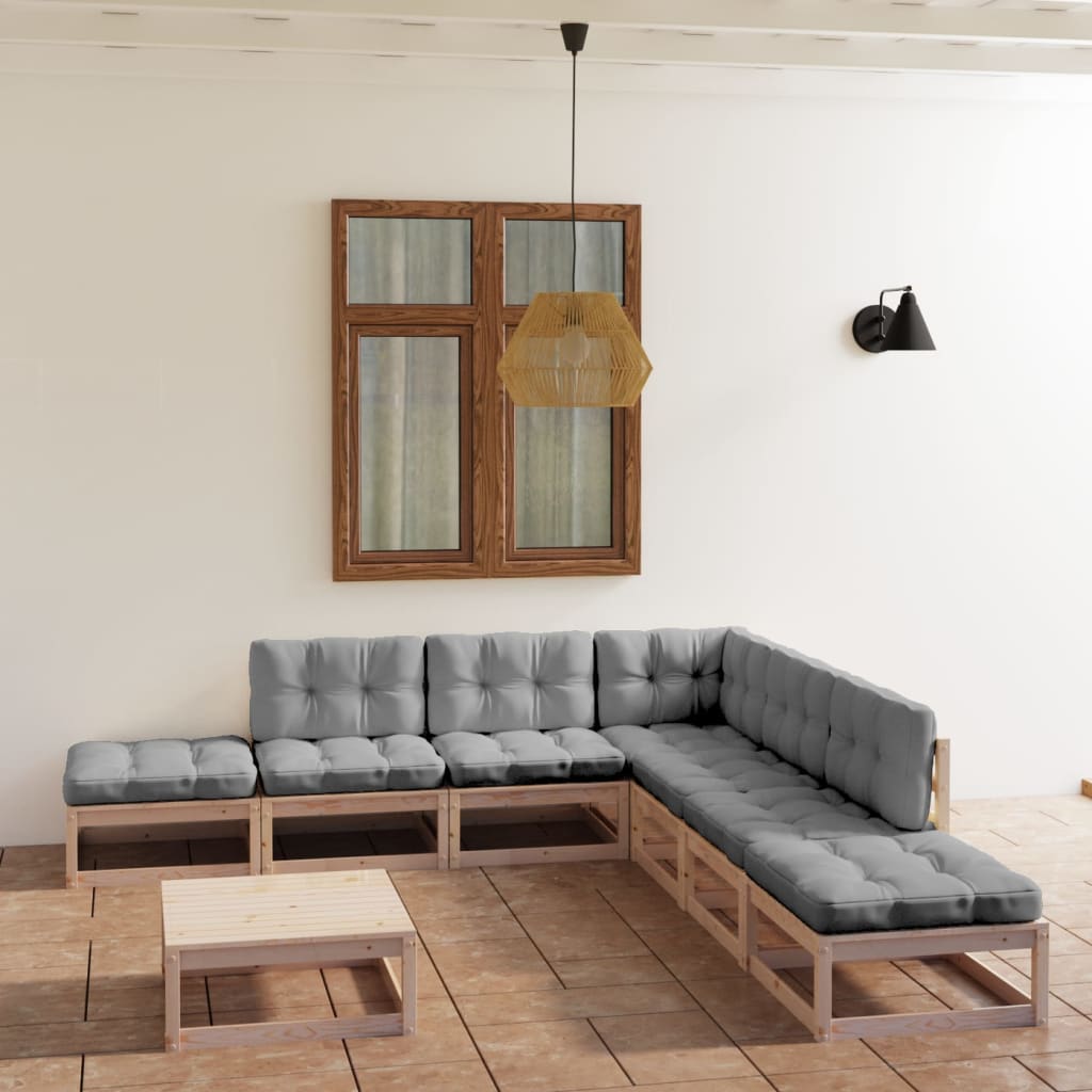 vidaXL 8-tlg. Garten-Lounge-Set Massivholz Kiefer